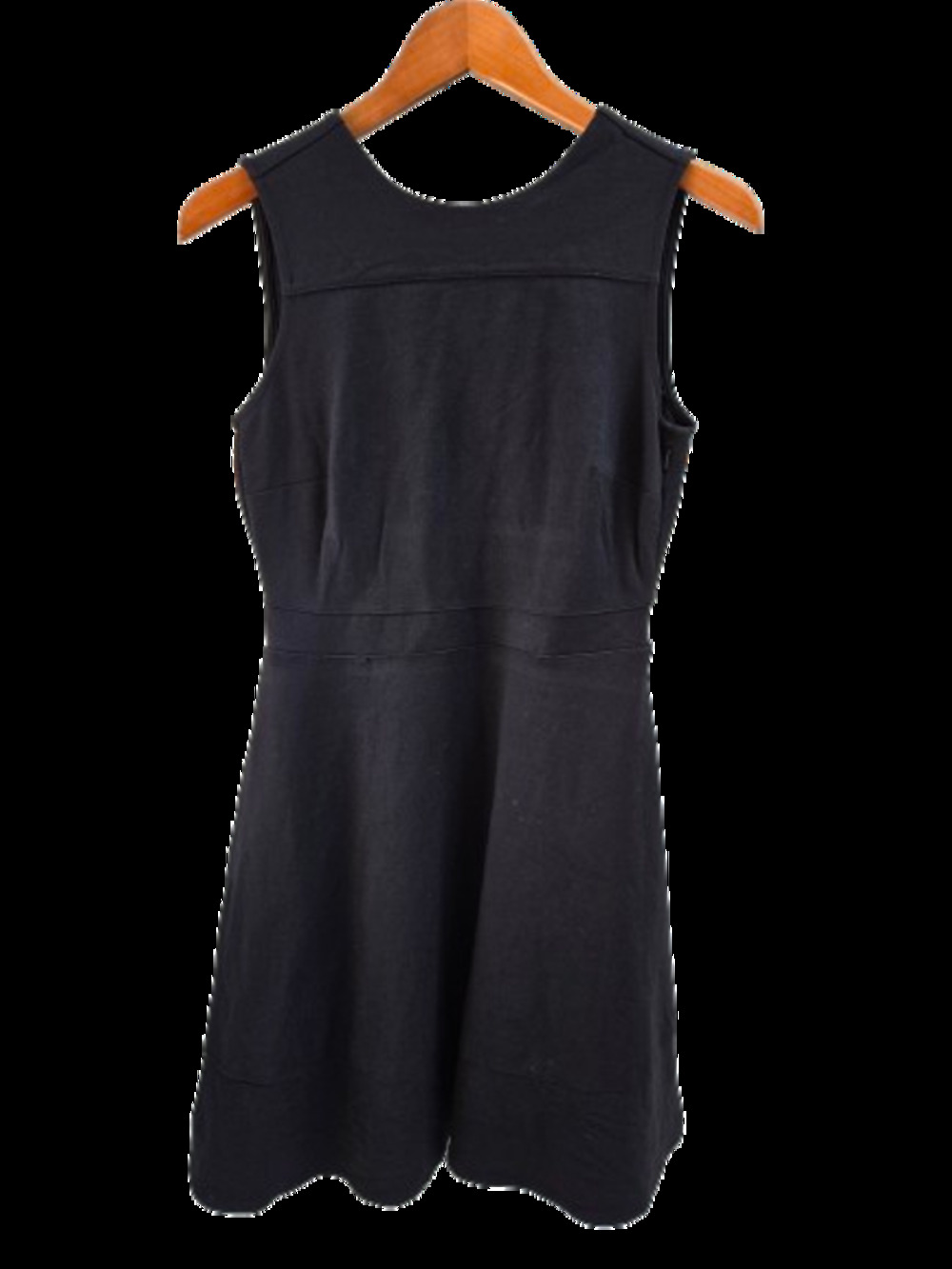 Land's End Black Sleeveless V-back Circle Swing Dress